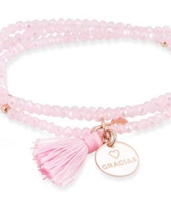 Pulseras Marina Garcia | Pulsera Zen Rosa En Plata Rosa