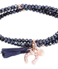 Pulseras Marina Garcia | Pulsera Zen Azul En Plata Rosa