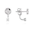 Pendientes Marina Garcia | Pendientes Ear Cuff Flor En Oro Blanco 18Kt. Y Diamantes