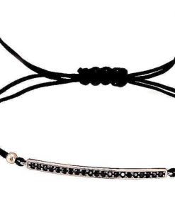 Pulseras Marina Garcia | Pulsera Suite Negro En Plata Rosa