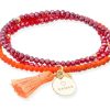 Pulseras Marina Garcia | Pulsera Zen Ne N Naranja Con Chapa Danke