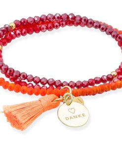 Pulseras Marina Garcia | Pulsera Zen Ne N Naranja Con Chapa Danke