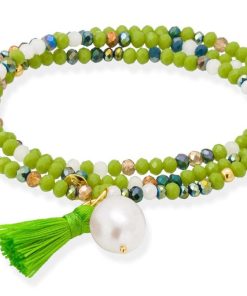 Pulseras Marina Garcia | Pulsera Zen Ne N Pistacho Con Perla