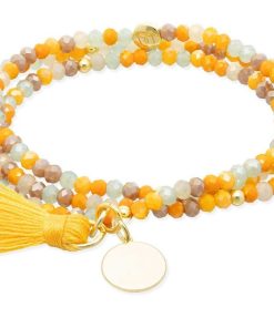 Pulseras Marina Garcia | Pulsera Zen Mostaza Con Chapa