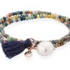 Pulseras Marina Garcia | Pulsera Zen Azul En Plata Rosa