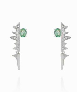 Pendientes Marina Garcia | Pendientes Galaxy Piedras Verde En Plata