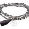 Pulseras Marina Garcia | Pulsera Zen Grafito Con Chapa Gr Cies