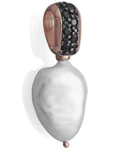 Colgantes Marina Garcia | Colgante Pave Pearl En Plata Negra