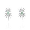 Pendientes Marina Garcia | Pendientes Galaxy Doble Verde En Plata