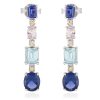 Pendientes Marina Garcia | Pendientes Antibes Multicolor En Plata