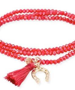 Pulseras Marina Garcia | Pulsera Zen Rojo En Plata Rosa