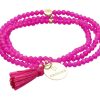 Pulseras Marina Garcia | Pulsera Zen Fucsia Con Chapa Gracias