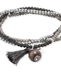 Pulseras Marina Garcia | Pulsera Zen Gris En Plata