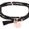 Pulseras Marina Garcia | Pulsera Zen Negro En Plata Rosa