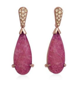 Pendientes Marina Garcia | Pendientes Amazon Rojo En Plata Rosa