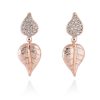 Pendientes Marina Garcia | Pendientes Leaves Blanco En Plata Rosa