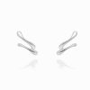 Pendientes Marina Garcia | Pendiente Trepador Flow Doble En Plata