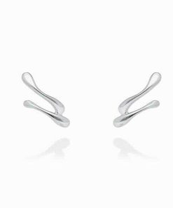 Pendientes Marina Garcia | Pendiente Trepador Flow Doble En Plata