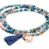 Pulseras Marina Garcia | Pulsera Zen Azul En Plata Rosa