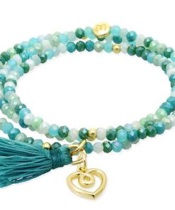 Pulseras Marina Garcia | Pulsera Zen Menta Con Charm Love