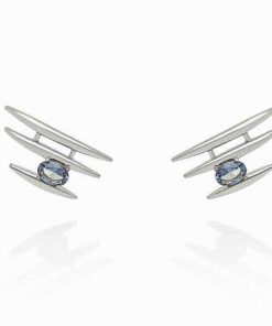 Pendientes Marina Garcia | Pendiente Trepador Galaxy Triple Azul En Plata