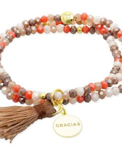 Pulseras Marina Garcia | Pulsera Zen Roble Con Chapa Gracias