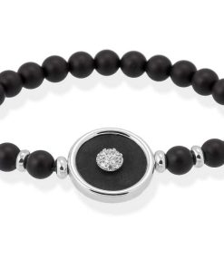 Pulseras Marina Garcia | Pulsera Moon Negro En Plata