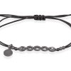 Pulseras Marina Garcia | Pulsera De Calabrote En Plata Negra Con Macram