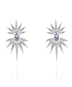 Pendientes Marina Garcia | Pendientes Galaxy Doble Azul En Plata