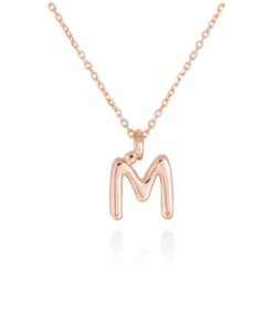 Gargantillas Marina Garcia | Colgante Letra M En Oro Rosa 18Kt