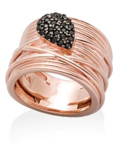 Anillos Marina Garcia | Anillo Fills Negro En Plata Rosa