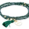 Pulseras Marina Garcia | Pulsera Zen Verde Con Chapa Gracias