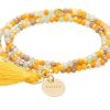 Pulseras Marina Garcia | Pulsera Zen Mostaza Con Chapa Danke