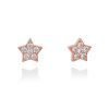 Pendientes Marina Garcia | Pendientes Star Blanco En Plata Rosa