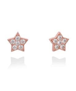 Pendientes Marina Garcia | Pendientes Star Blanco En Plata Rosa