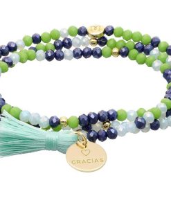 Pulseras Marina Garcia | Pulsera Zen Nenufar Con Chapa Gracias