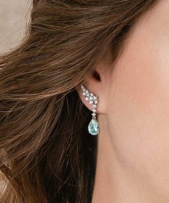 Pendientes Marina Garcia | Pendientes Trepadores Novia Azul En Plata