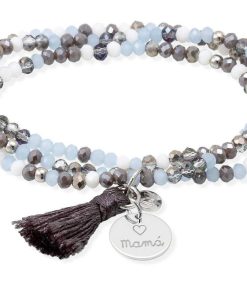 Pulseras Marina Garcia | Pulsera Zen Hielo Con Chapa Mam