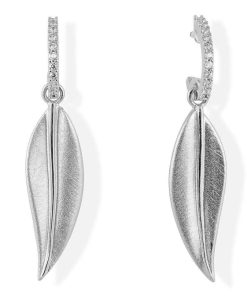 Pendientes Marina Garcia | Pendientes Leaves Blanco En Plata