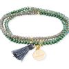 Pulseras Marina Garcia | Pulsera Zen Verde En Plata Dorada