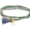 Pulseras Marina Garcia | Pulsera Zen Verde En Plata Dorada