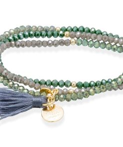 Pulseras Marina Garcia | Pulsera Zen Verde En Plata Dorada