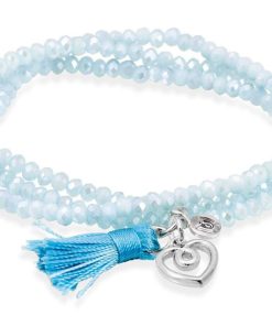 Pulseras Marina Garcia | Pulsera Zen Aguamarina Con Charm Love