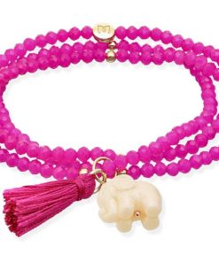 Pulseras Marina Garcia | Pulsera Zen Fucsia Con Elefante