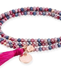 Pulseras Marina Garcia | Pulsera Zen Rosa En Plata Rosa