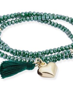 Pulseras Marina Garcia | Pulsera Zen Verde Con Coraz N