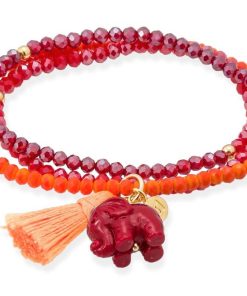 Pulseras Marina Garcia | Pulsera Zen Ne N Naranja Con Elefante