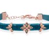 Pulseras Marina Garcia | Pulsera Velvet Azul En Plata Rosa