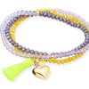 Pulseras Marina Garcia | Pulsera Zen Ne N Amarilla Con Coraz N