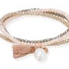 Pulseras Marina Garcia | Pulsera Zen Marr N En Plata Rosa